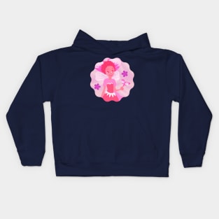 Fun Flower Fairy Pink Tones Kids Hoodie